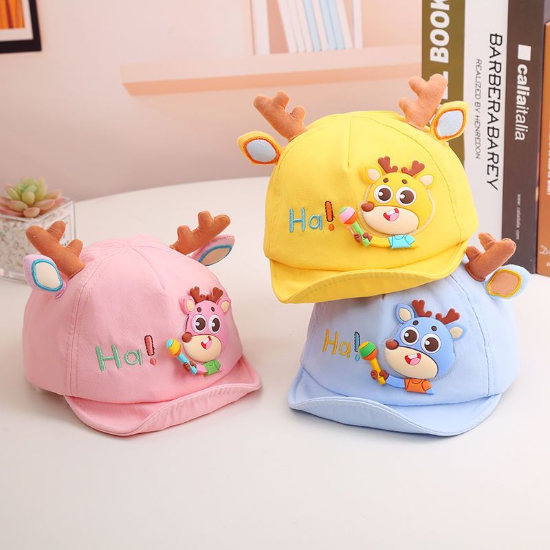 婴儿鸭舌帽春秋可爱超萌小熊拼色男女儿童棒球帽软檐帽子秋季