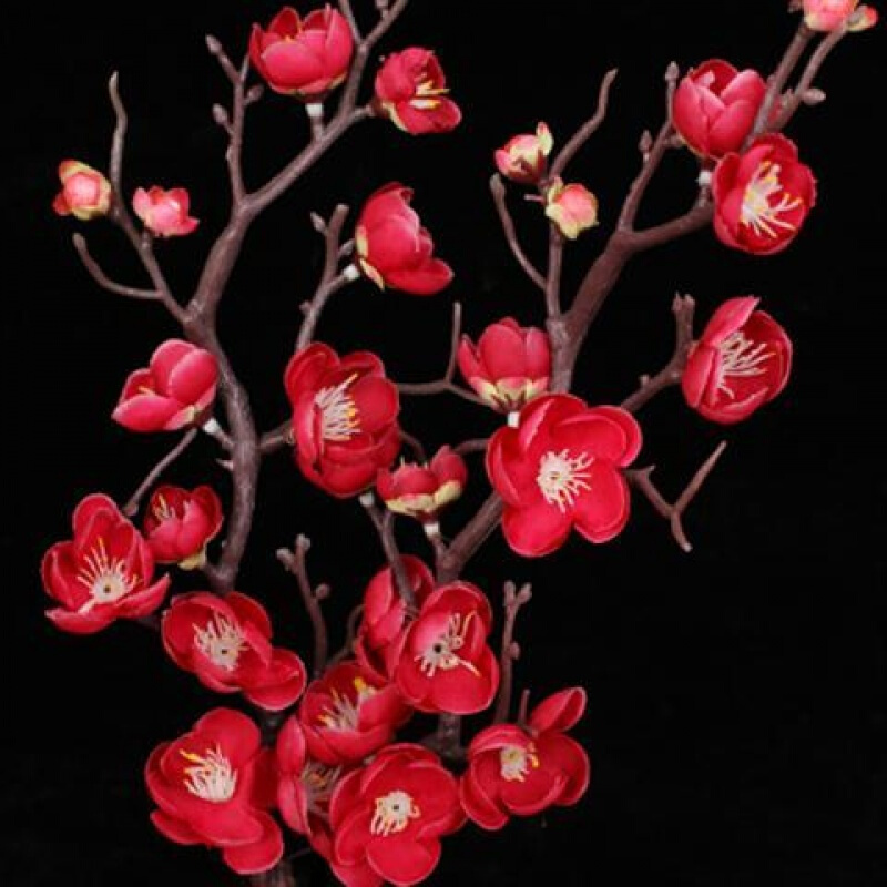 盈雨花瓶 花艺仿真梅桃假桃花树枝春节装饰粉红色桃花梅花田园塑料花居家客厅电视柜摆设花艺花瓶花落地仿真花房间 价格图片品牌报价 苏宁易购弘帆家居专营店