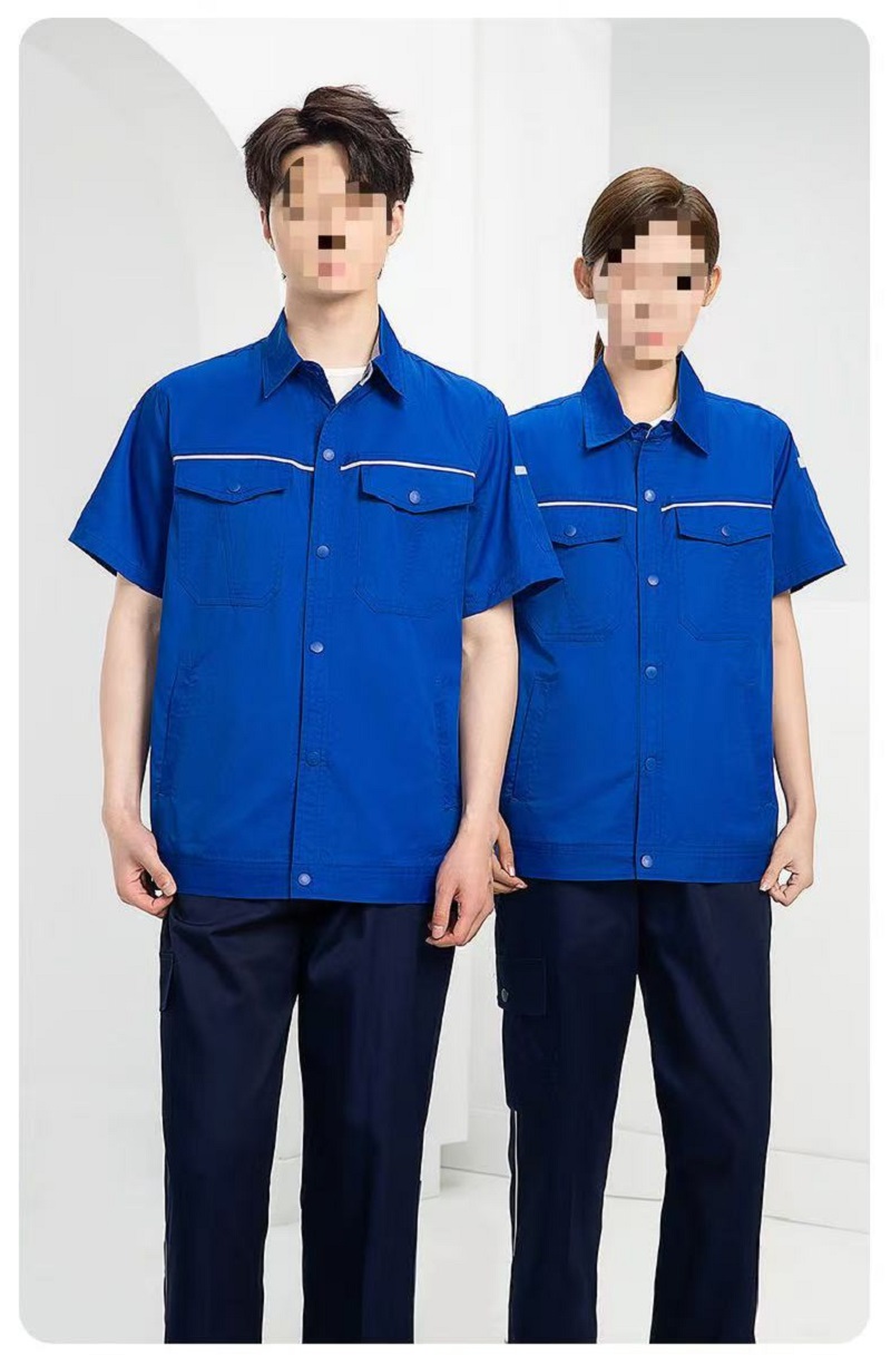 路安保夏季工作服套装DM241D耐磨耐脏劳保服套高清大图