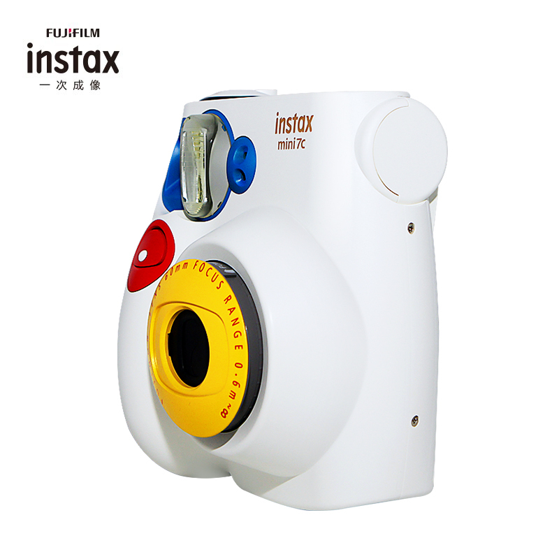 富士(FUJIFILM)INSTAX 立拍立得 一次成像胶片相机 入门款 mini7c 三原色 套餐三(含50张相纸)