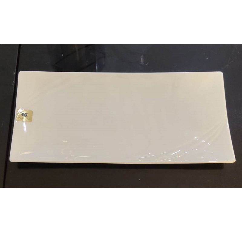 企购优品酒店食堂白色餐具14寸新长方胜利盘