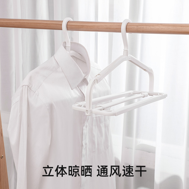 梵特 伸缩折叠衣架家用可伸缩晾毛巾衣架浴巾防风挂衣架晒衣架高清大图