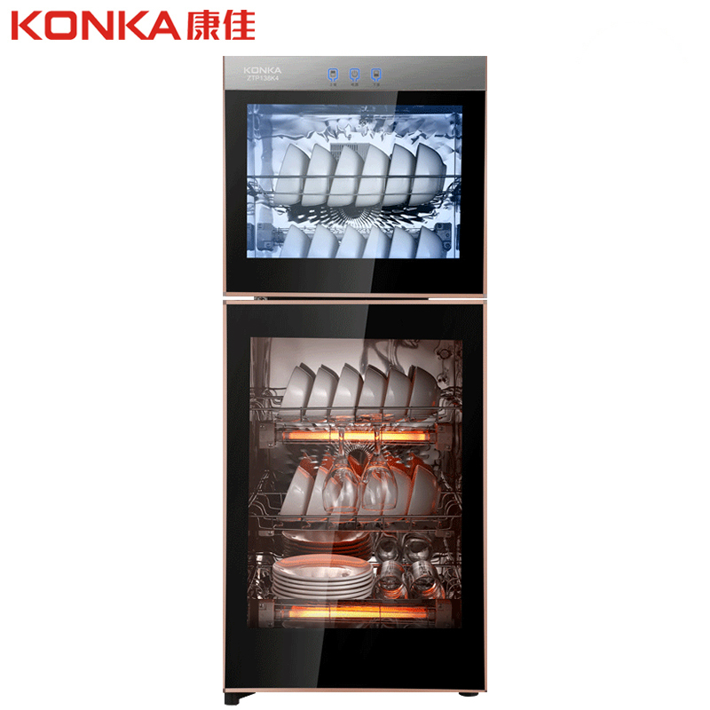 康佳(KONKA)商用家用消毒柜 消毒碗柜 厨房商用立式消毒柜家用 臭氧高温 二星级大容量120L双门 ZTP168K5高清大图