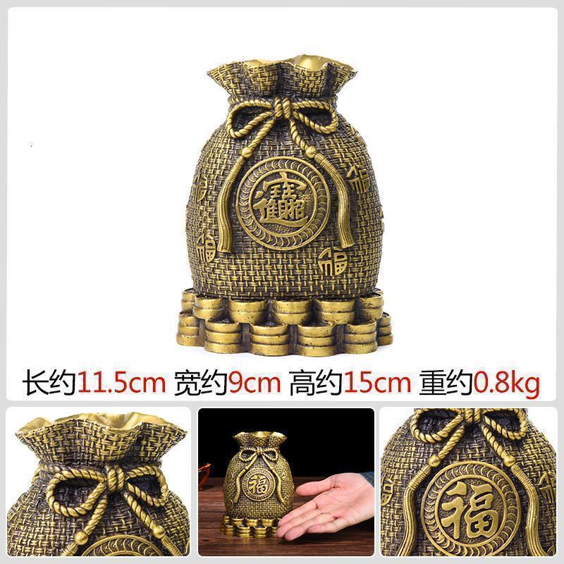美帮汇铜存钱罐摆件 福袋钱袋家居装饰品客厅电视柜工艺品高清大图