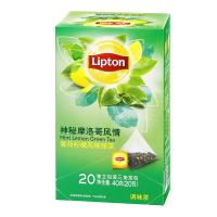 立顿Lipton 花果茶 摩洛哥风味薄荷柠檬 三角茶包袋泡茶叶调味茶2g*20包 办公室方便下午茶