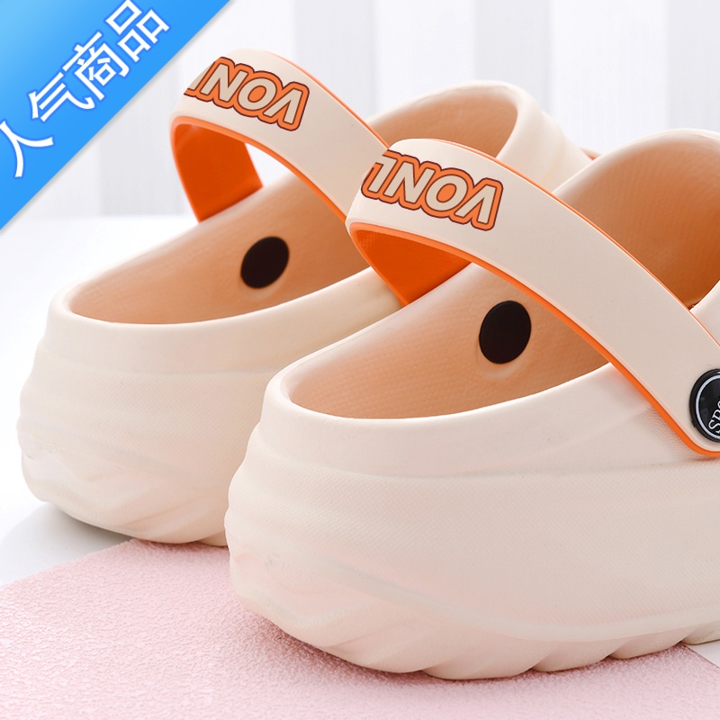 SUNTEK洞洞鞋女款夏季外穿2023新款办公室上班夏天防滑厚底包头凉鞋女士高清大图