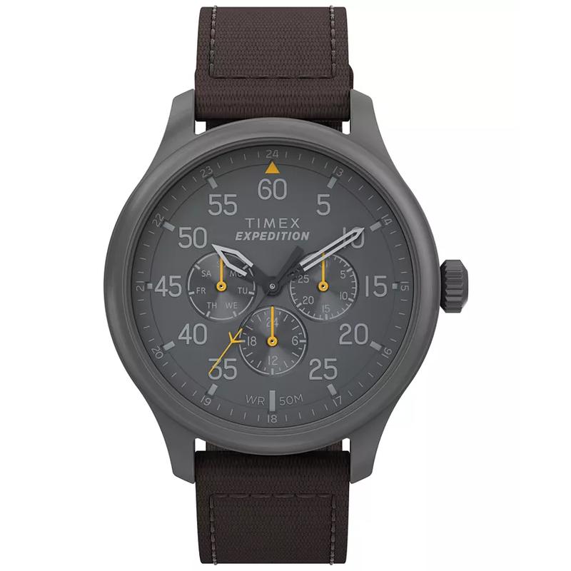 天美时(Timex)男士户外运动石英表防水50米耐用矿物玻璃镜面43mm圆盘商务休闲腕表