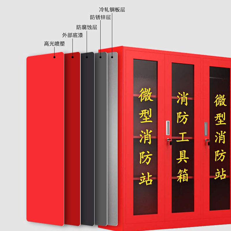 DXBG微型消防站器材全套装消防工具放置展示灭火箱室外建筑工地消防柜1600*1500*400mm高清大图