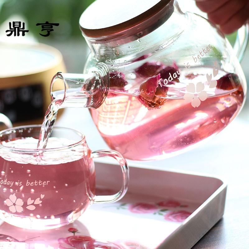鼎亨茶壶耐热玻璃茶具耐高温泡茶壶花茶壶过滤家用烧水壶套装