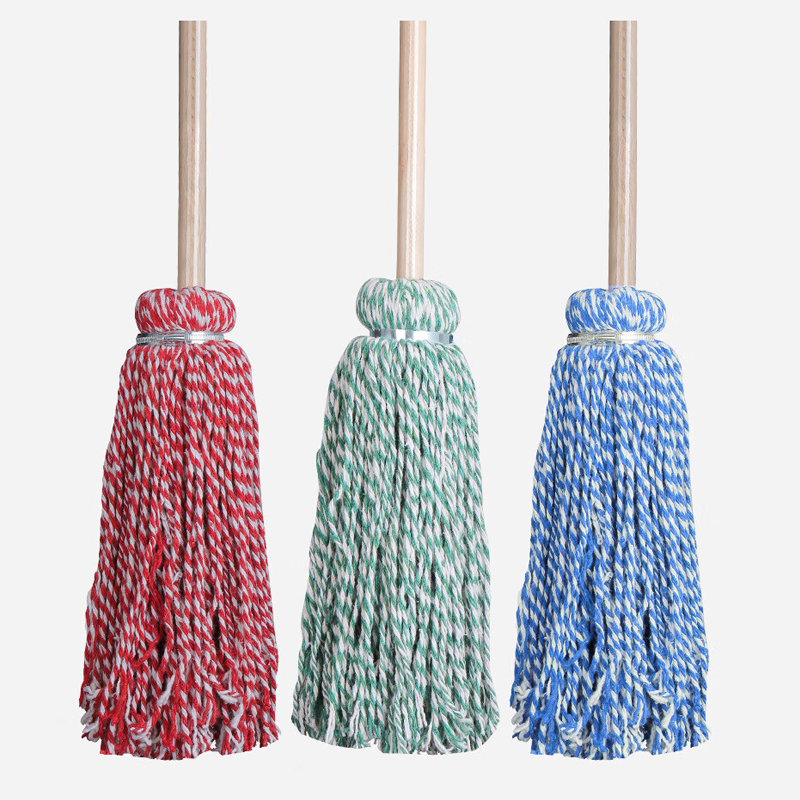 谋福 棉线吸水拖把 老式圆头墩布拖把 (红线拖把)*/个高清大图