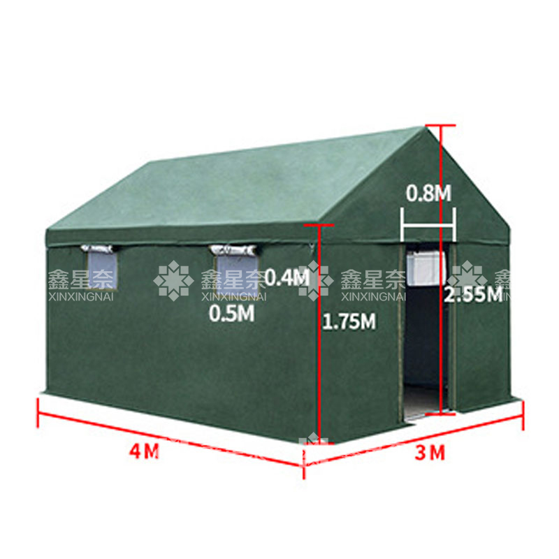 鑫星奈 XXN40614131 户外施工帐篷防雨应急救援加棉帆布帐篷 4*3米高清大图
