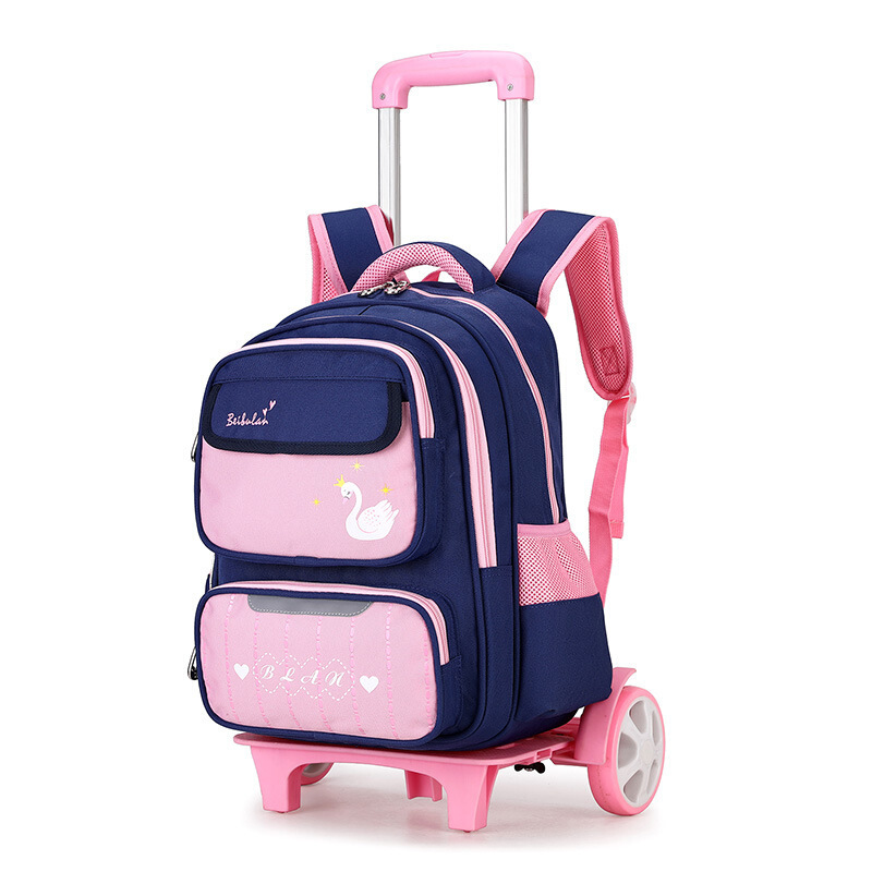 儿童拉杆书包小学生男孩大容量双肩包女孩可拆卸两用大轮可爬楼梯背包