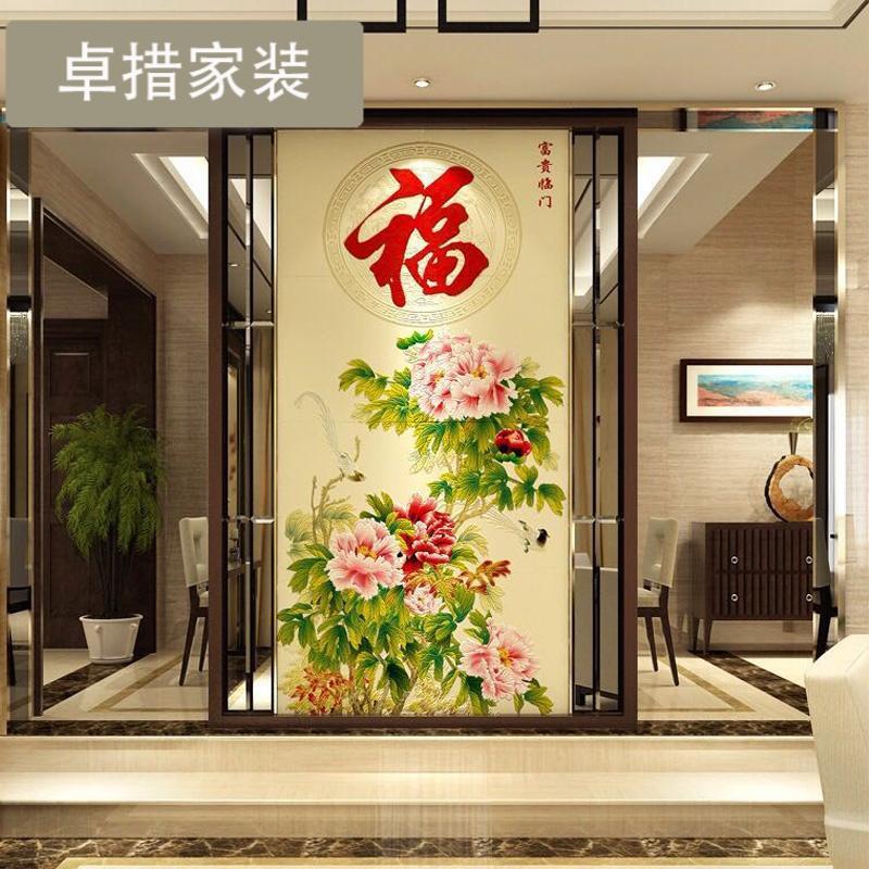 瓷砖背景 客厅背景墙沙背景墙 3d雕刻中式玄关影视墙 富贵临壹德壹