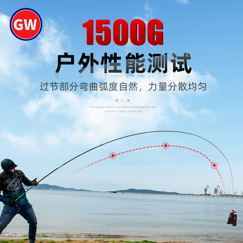 光威远投超轻超硬碳素台钓竿清波技X9大物竿手竿鲟鱼巨物杆青鱼竿