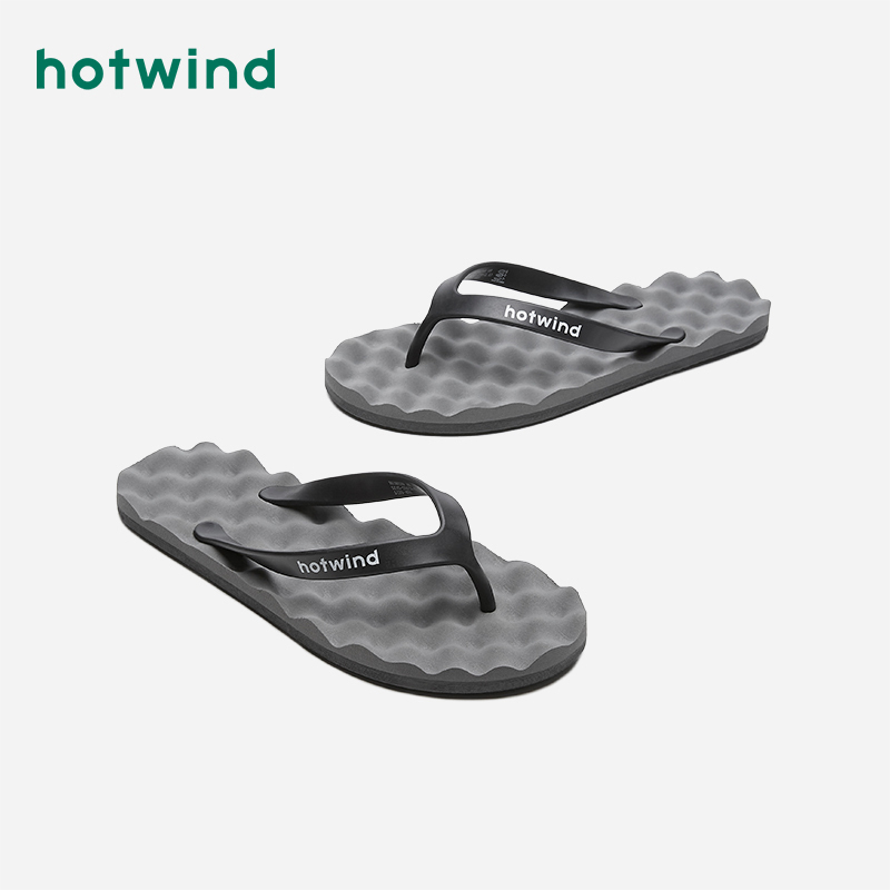 热风男鞋男士人字拖时尚舒适休闲拖鞋h61m0209