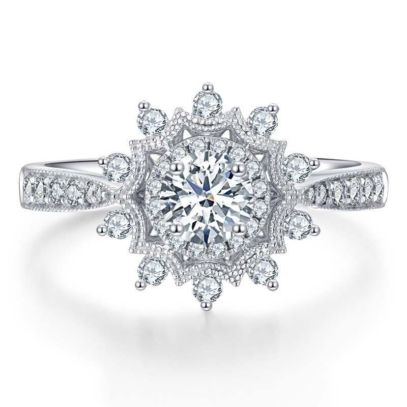 seaza喜钻18k金豪华群镶共59分钻石女戒双倍显钻钻石戒指钻戒参数