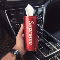 潮牌抽纸筒车载纸巾盒创意抽纸盒车用纸巾筒圆形奔驰宝马汽车用品