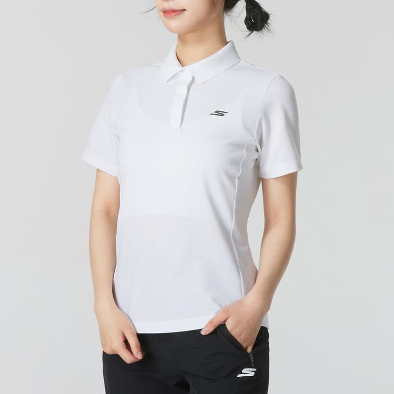 Skechers斯凯奇女子新款简约运动翻领POLO衫针织短袖T恤P223W063-0019 ZP图片