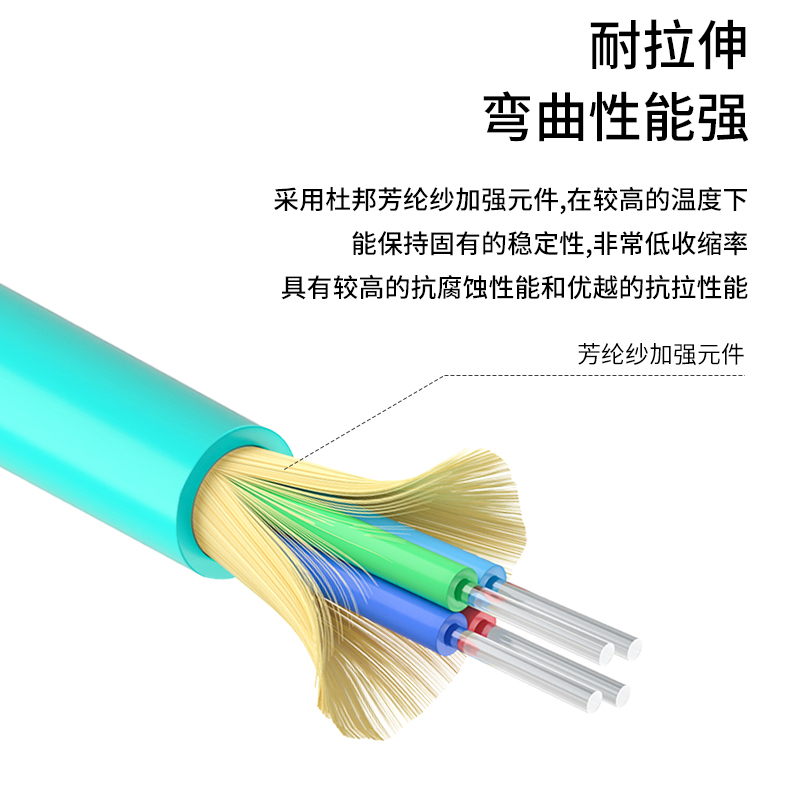 博扬 BY-GJFJV-4A1-OM3 4芯OM3万兆多模室内光缆光纤线 GJFJH低烟无卤束状软光缆 100米