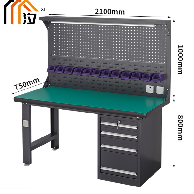 汐防静电钳工工作台 钳工桌210cm张