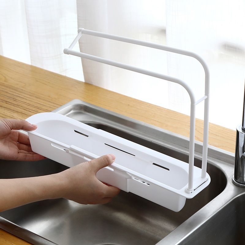 家居抹布架厨房用品台面清洁沥水架水槽置物架家用大全海绵收纳架 灰色