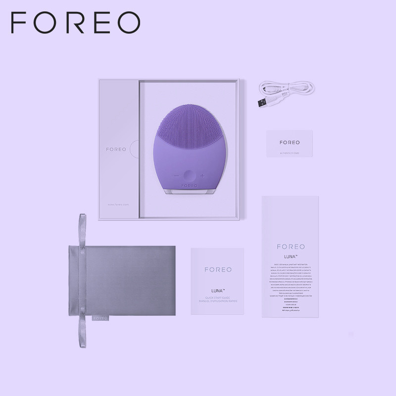 斐珞尔(FOREO) 美容器 LUNA2二代露娜充电式脸部按摩导入声波震动深层清洁毛孔去黑头洁面仪 易敏型肌肤