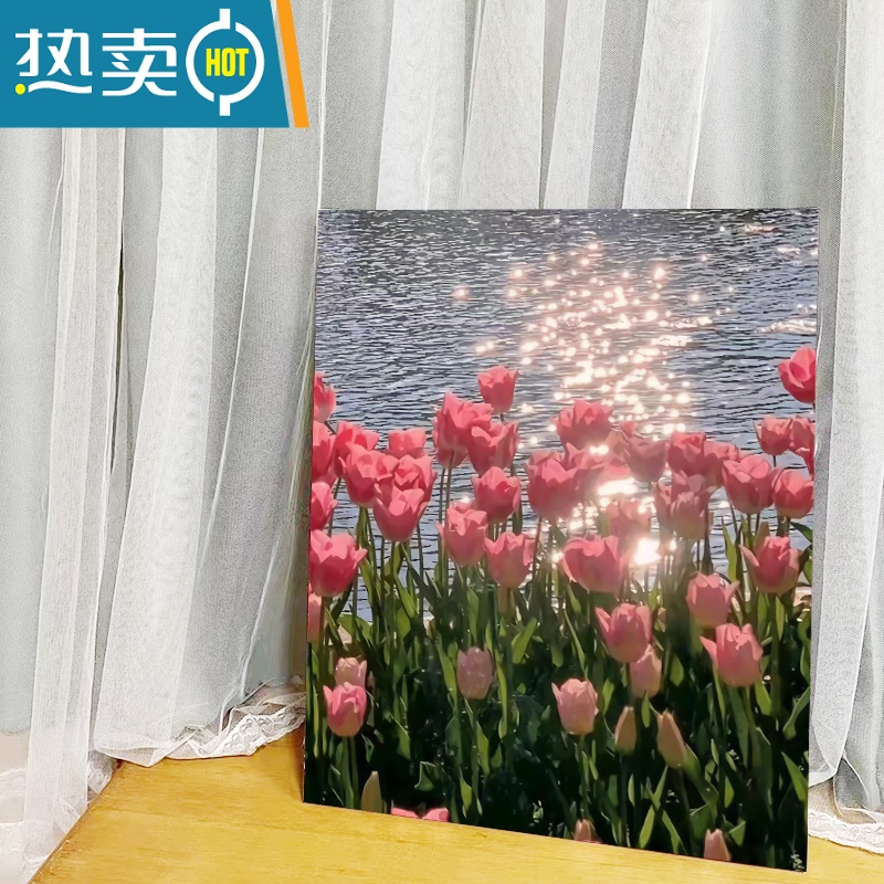 敬平郁金香数字油画diy油彩画手工填充涂色手绘花卉画画装饰风景艺术装饰画高清大图