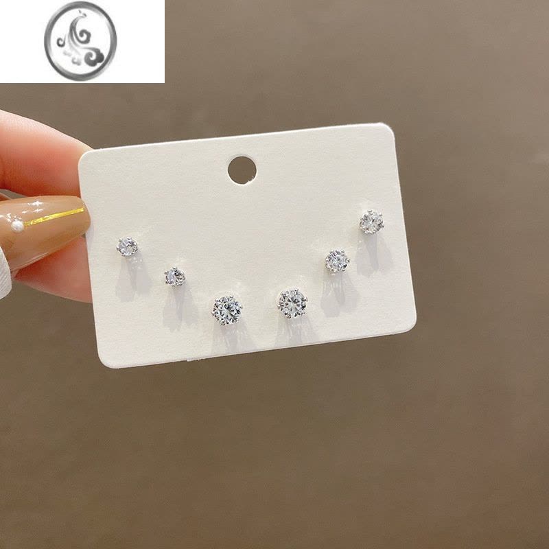 JiMi千与千寻饰品s925银针防过敏养耳洞耳环锆石耳钉ins潮流时尚耳饰图片