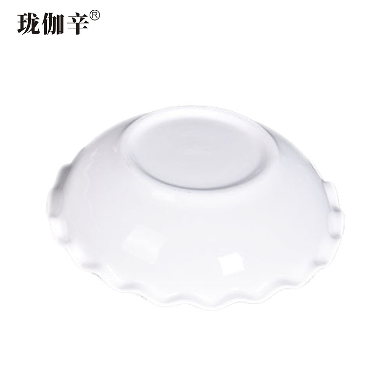 珑伽辛 白色陶瓷太阳碗 菜碗 9英寸/个高清大图