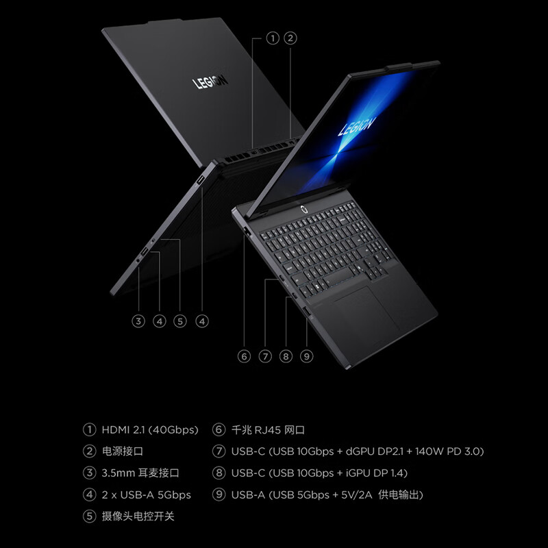 联想(Lenovo)拯救者Y7000 2025 15.3英寸游戏本笔记本电脑(i7-14650HX 16G 512G RTX5060 2.5k 180Hz)钛晶黑高清大图