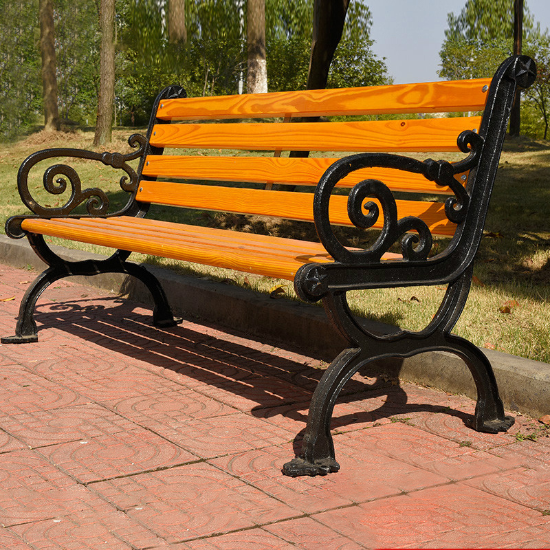 苏宁 金菲罗格 办公家具 公园庭院户外靠背椅 防腐木黄色-雄狮款120cm高清大图