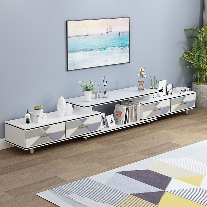 电视柜现代简约茶几组合一套北欧家具套装小户型客厅伸缩电视机柜