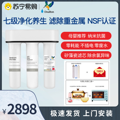 [道尔顿自营]道尔顿/Doulton家用自来水直饮净水器D-IP301不用电 保留矿物质厨下式超滤机 滤除水垢