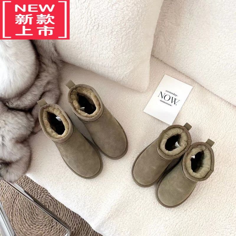 可莉允儿童雪地靴女短靴冬季新款加绒加厚保暖棉鞋亲子鞋图片