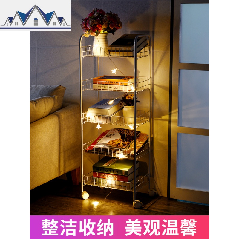 厨房小推车置物架落地多层储物架可移动蔬菜收纳架带轮家用多功能 三维工匠高清大图