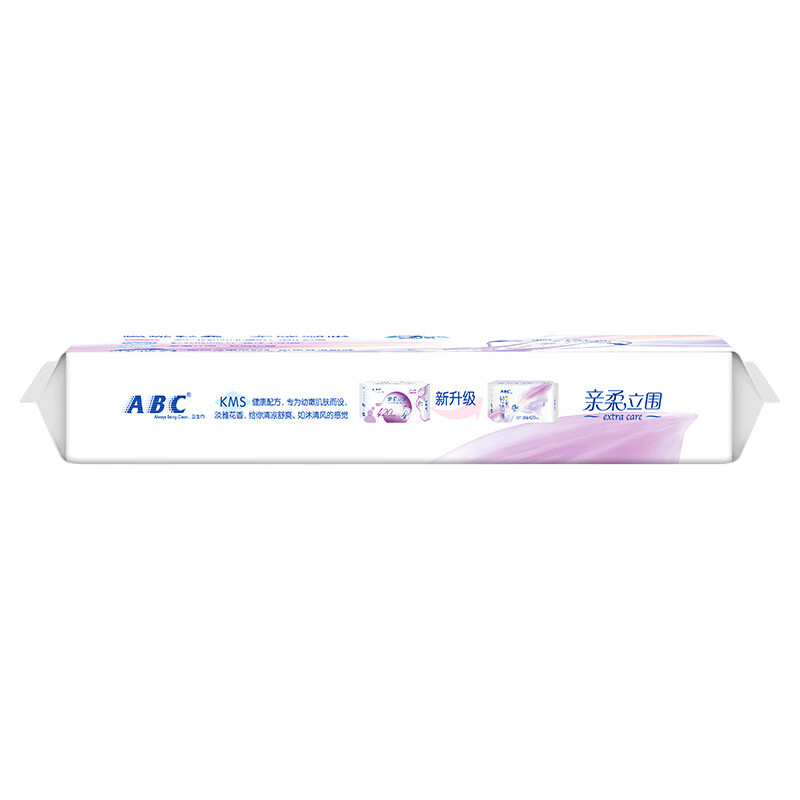 ABC 亲柔立围 超长甜睡夜用 轻透薄棉柔卫生巾420mm*3片(含KMS健康配方)国产 女性护理高清大图
