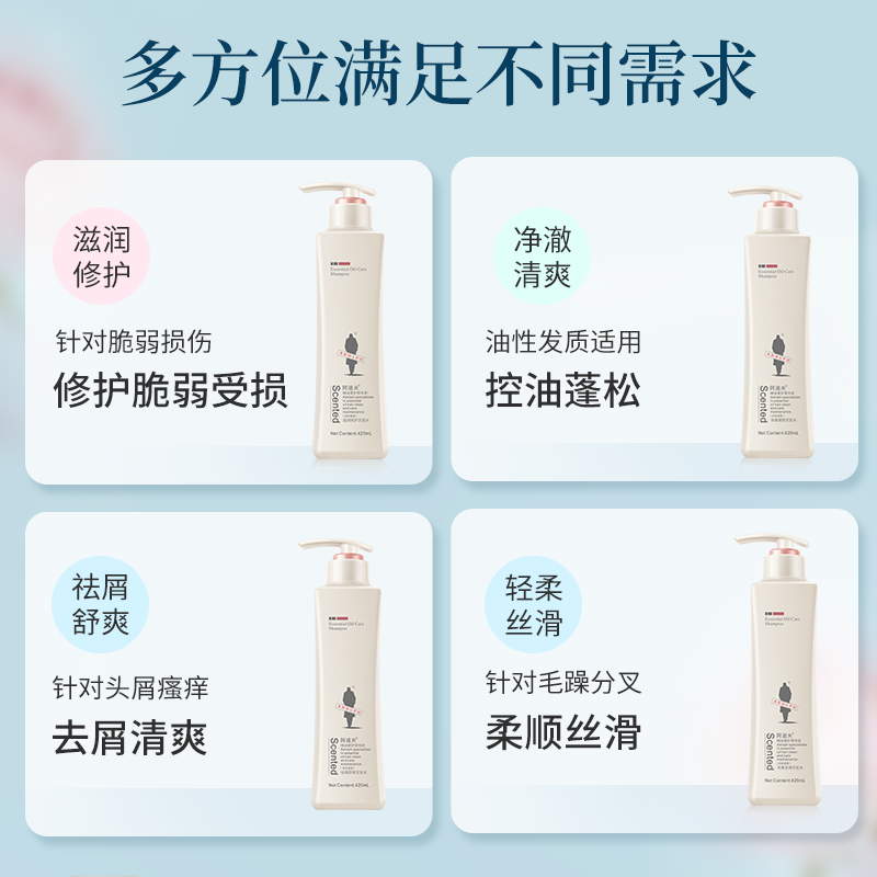 阿道夫祛屑舒爽洗发水420ml 去屑控油净爽头皮 精油香护理洗发露高清大图