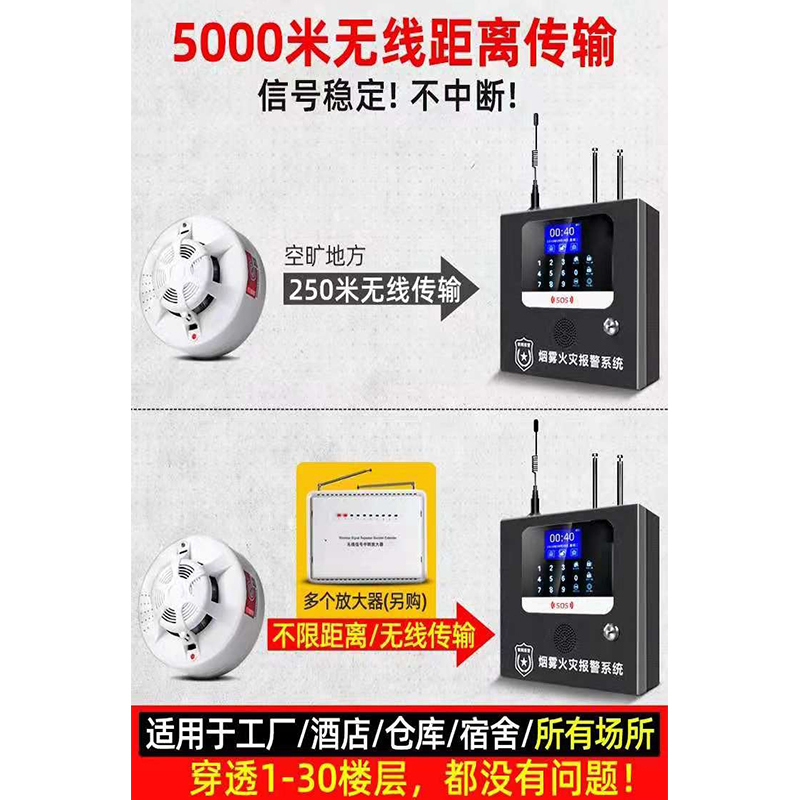 浙安消防火灾报警系统（1个主机，4个烟感器）