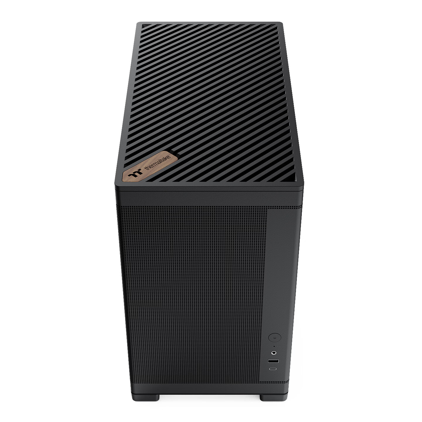 Thermaltake(Tt)TG100 机箱电脑主机 黑色(Type-C接口/桌面迷你/支持240水冷/MATX主板高清大图