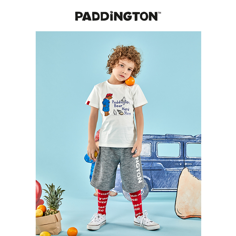 Paddington Bear帕丁顿熊童装夏季男童女童短袖圆领T恤
