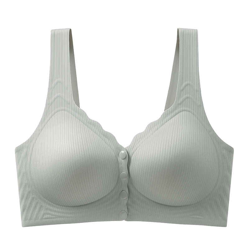 浪莎哺乳内衣防下垂聚拢产后喂奶前开扣夏季薄款无痕怀孕专用文胸 XL38/85ABC(建议125-140斤 松石绿