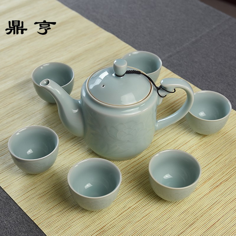 鼎亨家用大茶壶陶瓷茶具凉水壶套装单壶过滤壶耐高温花茶壶