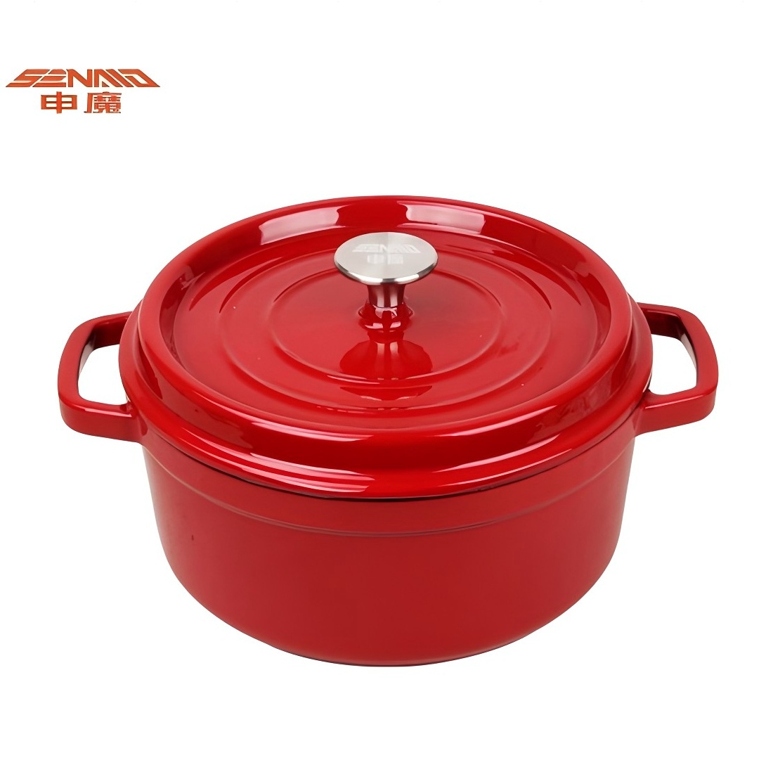 申魔红色恋人珐琅铸铁汤锅-24CMSC22K68