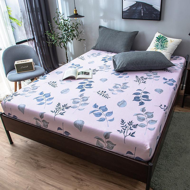 美帮汇全棉床笠单件1.8m床罩全棉床垫保护套床防尘罩 春华秋实 150cmx200cm