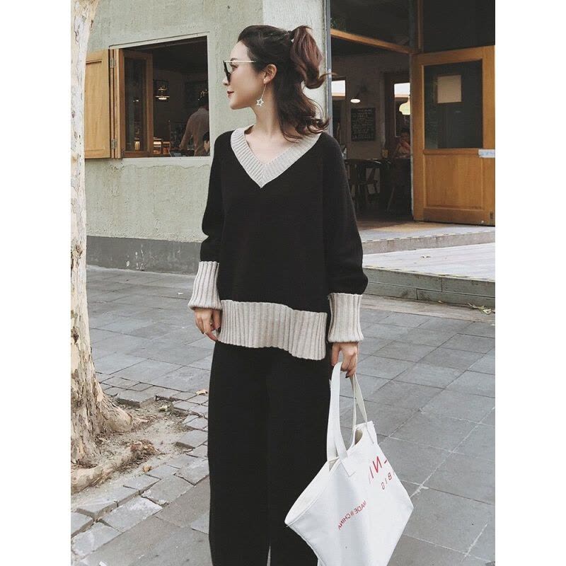 迪鲁奥(DILUAO)LYL 孕妇装 哺乳衣外出 月子服秋冬 哺乳衣外出秋装 可外出哺乳针织套装 孕妇套装F749-2图片