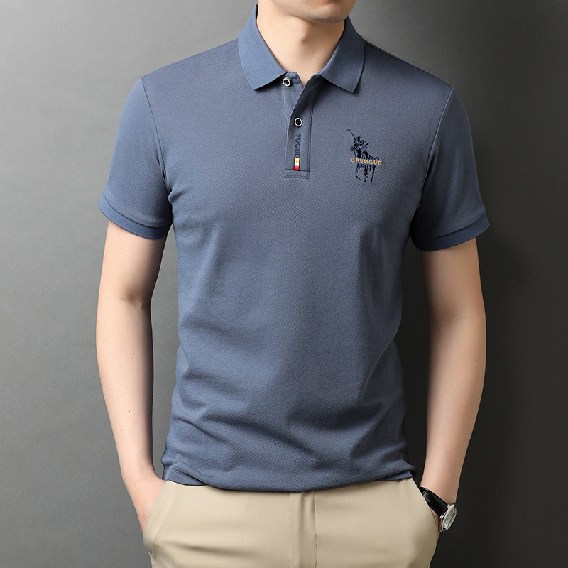 夏季品牌保罗polo衫男士短袖男t恤男装休闲体恤潮牌纯色上衣
