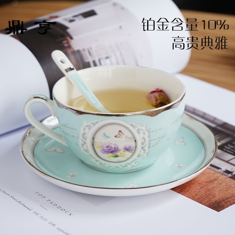 鼎亨韩式陶瓷玻璃花茶茶具套装加厚加热过滤骨瓷花茶壶水果茶壶杯