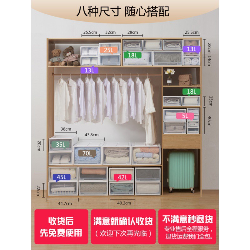 加厚塑料抽屉式收纳柜宝宝衣柜婴儿童整理箱玩具多层组合储物柜子收纳柜 三维工匠高清大图