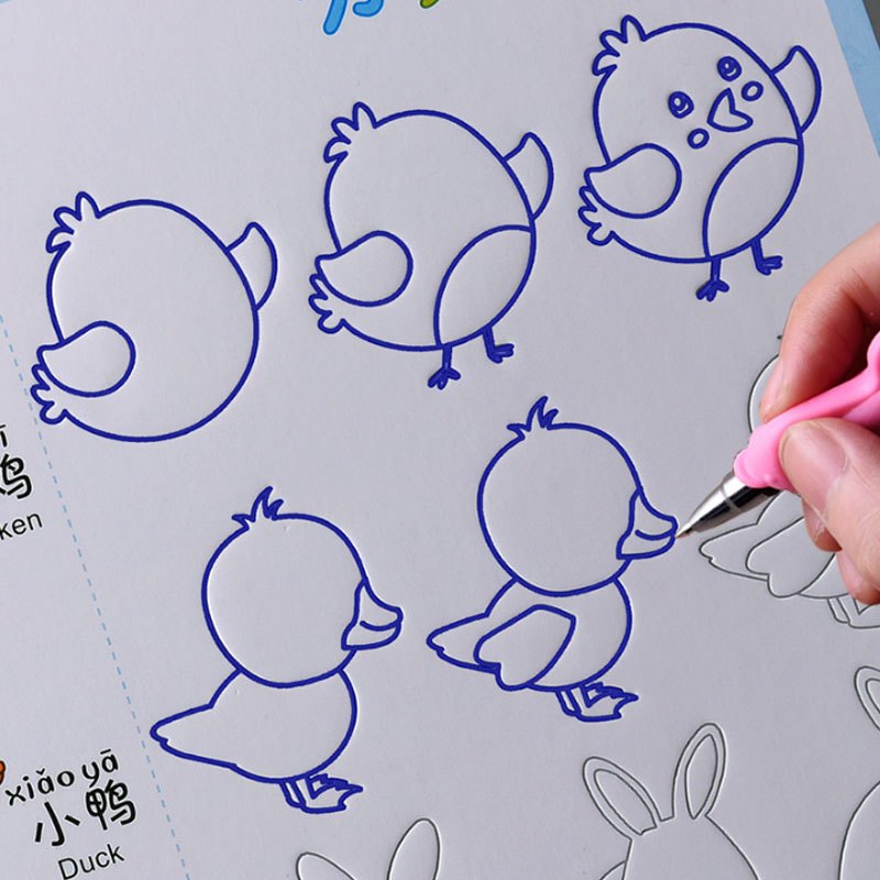 儿童练字帖涂色本幼儿园绘画册宝宝学画画本入门369岁画画书创意画本