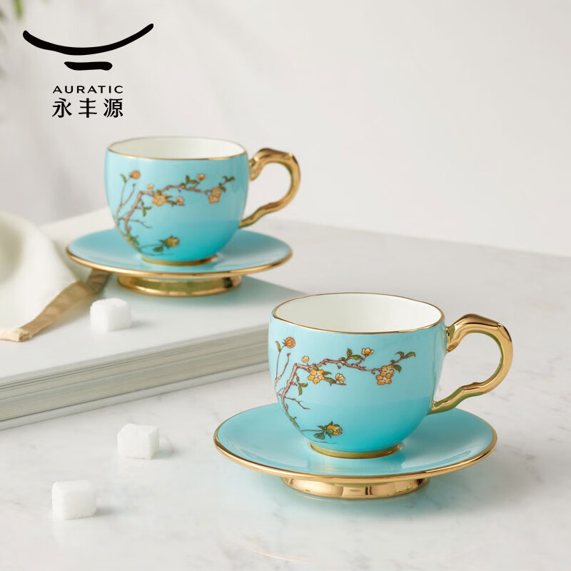 永丰源夫人瓷-西湖蓝4头杯碟(150ml)